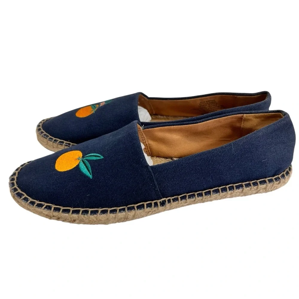 J Crew Embroidered Oranges Espadrille Flats